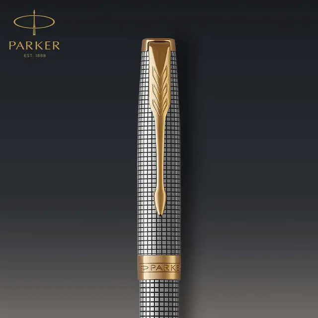 Alt view image 5 of 7 - Sonnet Ballpoint Pen Chiselled Silver with Gold Trim Medium Point Black Ink (1931492)