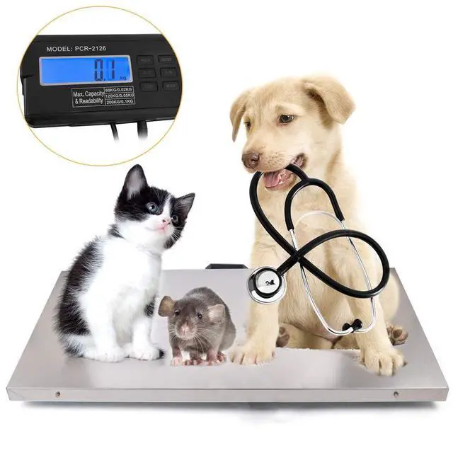 Alt view image 2 of 7 - 440lb Digital Livestock Vet Scale, Digital Pet Scale for Dog Sheep Pig Goat, Heavy-Duty Platform Scale, Animal Scale Platform for Large Pets Postal Shipping Warehouse, KG/OZ/LB Units Switch