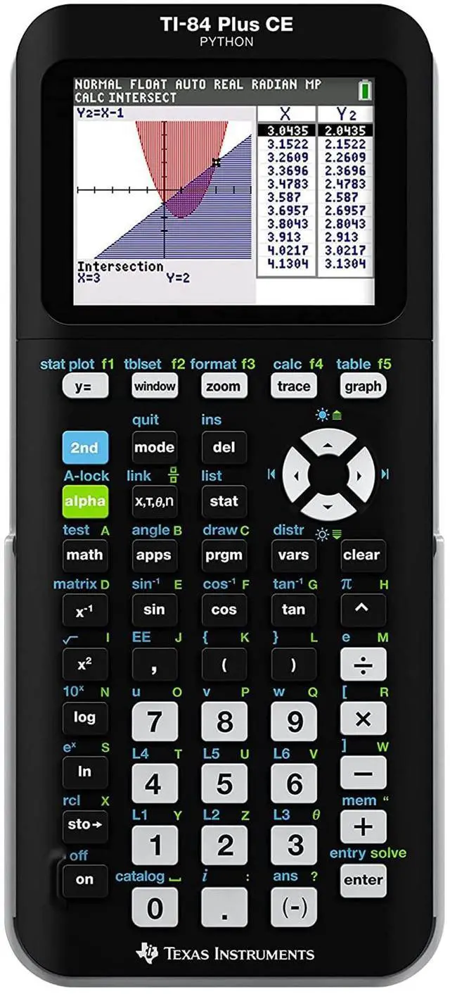 Main image of Scientific Python Graphic Calculator, Folima TI-84 Plus CE Color Graphing Instruments, Black 7.5 Inch