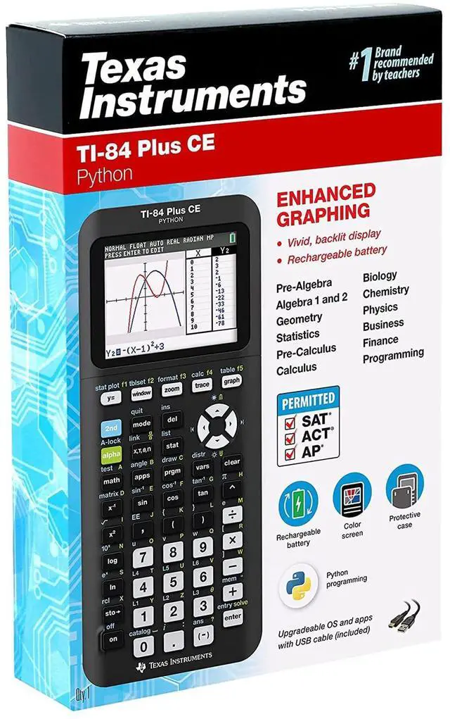 Alt view image 3 of 6 - Scientific Python Graphic Calculator, Folima TI-84 Plus CE Color Graphing Instruments, Black 7.5 Inch