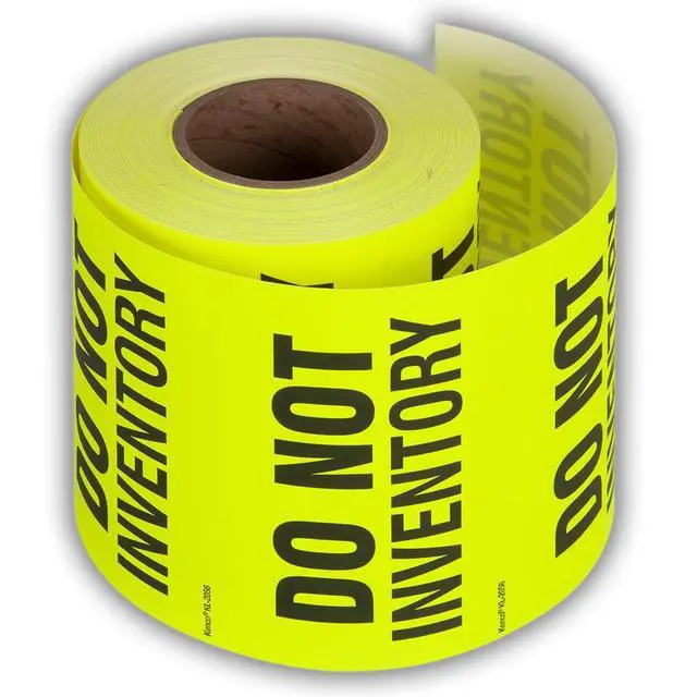 Alt view image 2 of 5 - 3" X 5" Do not Inventory Fluorescent Shipping Label Stickers - 500 Adhesive Labels Per Roll (10 Pack)