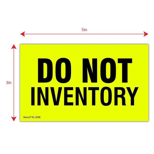 Alt view image 3 of 5 - 3" X 5" Do not Inventory Fluorescent Shipping Label Stickers - 500 Adhesive Labels Per Roll (10 Pack)