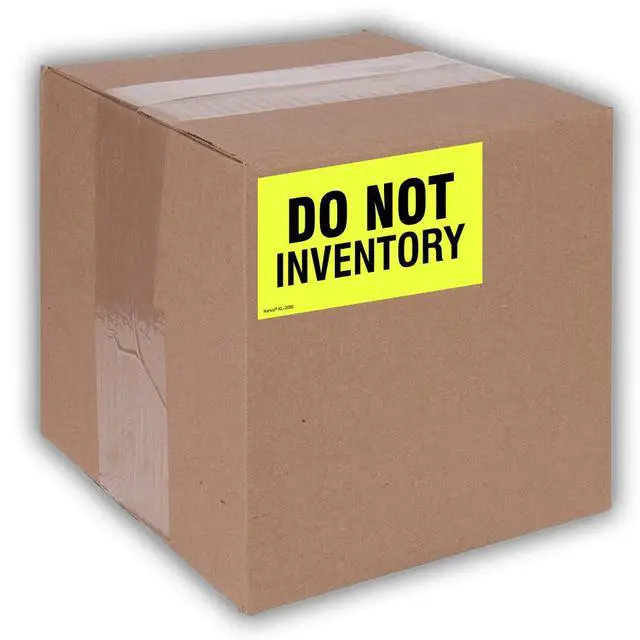 Alt view image 4 of 5 - 3" X 5" Do not Inventory Fluorescent Shipping Label Stickers - 500 Adhesive Labels Per Roll (10 Pack)