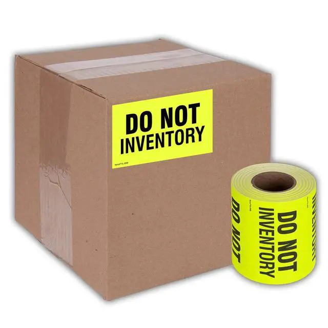 Alt view image 5 of 5 - 3" X 5" Do not Inventory Fluorescent Shipping Label Stickers - 500 Adhesive Labels Per Roll (10 Pack)