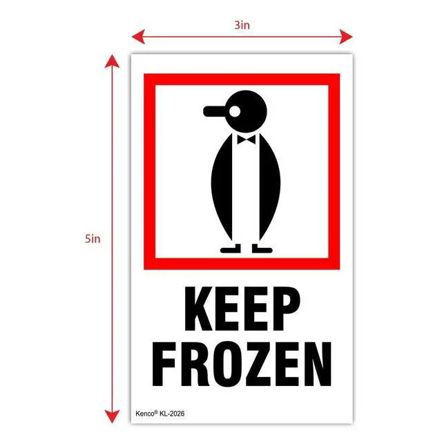 Alt view image 3 of 5 - 3" X 5" Keep Frozen Safe Handling Warning Stickers for Shipping and Packing - 500 Adhesive Labels Per Roll (10 Pack)