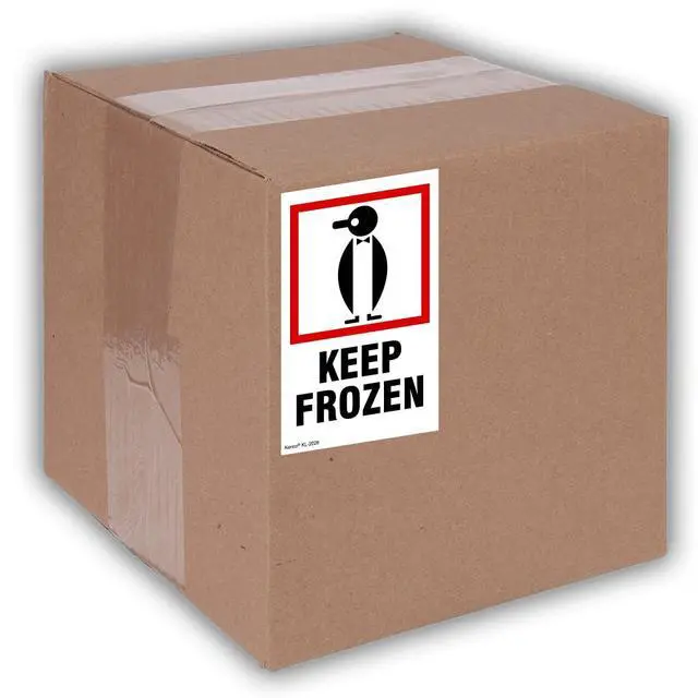 Alt view image 4 of 5 - 3" X 5" Keep Frozen Safe Handling Warning Stickers for Shipping and Packing - 500 Adhesive Labels Per Roll (10 Pack)