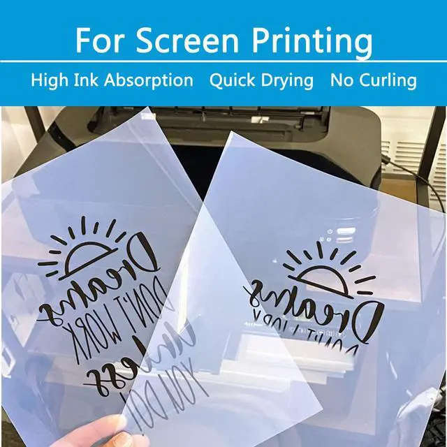 Alt view image 5 of 7 - 13"x19" Waterproof Inkjet Transparency Film Paper 200 sheets for Silk Screen Printing