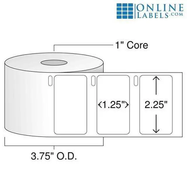 Alt view image 2 of 6 - OnlineLabels - 2.25 x 1.25 Waterproof Labels for DYMO Printers - 1,000 Per Roll, 24 Rolls Totaling 24,000 Labels - Same As DYMO 30334 - RL2895DW-24