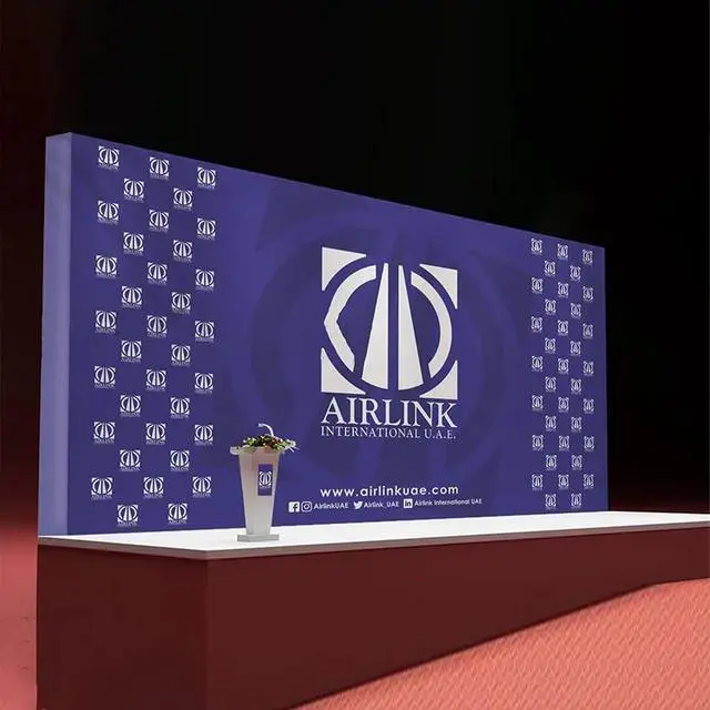 Alt view image 3 of 4 - Customize Collapsible Pop Up Display Stand 7.5x10FT(Only Banner) | Tension Fabric Banner for Trade Show Display Backdrop Booth,Exhibition,Conference,Weddings,Parties,Stores