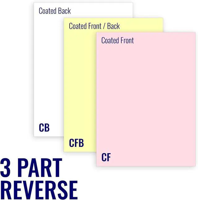 Alt view image 5 of 7 - 8.5 x 11 Excel One Carbonless Paper, (230950) 3 part Reverse (Bright Pink/Canary/White), 10 REAMS (10 Reams, 1670 Sets)