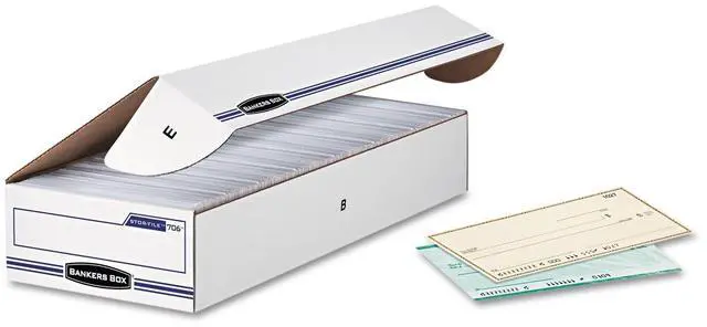 Main image of Bankers Box 00706 Storage File, Check/Deposit Slip, 9-Inch x24-Inch x4-Inch, 12/CT, White