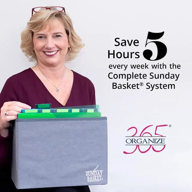 Alt view image 3 of 7 - Paper Organizer Solution | Home Office Organization & Document Holder | File Box for Paper Storage | The Classic Sunday Basket® System (Trendy Teal)
