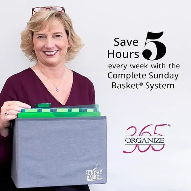 Alt view image 3 of 7 - Paper Organizer Solution | Home Office Organization & Document Holder | File Box for Paper Storage | The Classic Sunday Basket® System (Raspberry Embrace)