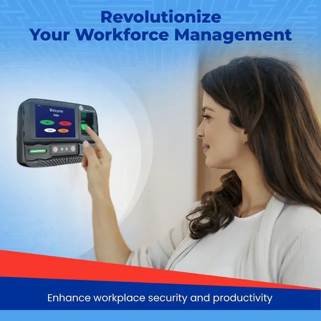 Alt view image 4 of 7 - Biometric Time Clock for Employees Attendance - Subscription Clock in Machine for Employees - Pin, Face Scanner, Palm & Fingerprint Time Clocks for Employees Small Business - 2 RFID Time Clock Cards