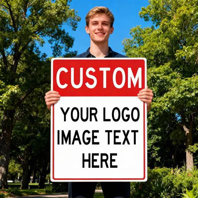 Alt view image 2 of 7 - Large Custom Signs Outdoor Metal, 30x24 Inch Reflective Option, Rust Free Aluminum, UV Ink Printing, Durable/Weatherproof