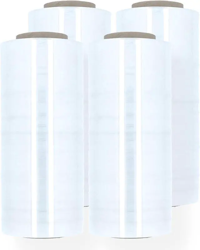 Alt view image 2 of 7 - PSBM Blown Stretch Wrap, 8 Rolls 15 Inch x 1500 Feet 80 Gauge Heavy Duty Clear Plastic Wrap Industrial Strength Shrink Film for Moving, Packing & Shipping