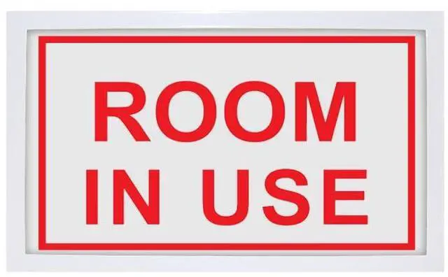 Main image of Room in Use Led Notification Sign - for Privacy Areas, Offices, Conference Rooms, Studios, and More - Wall Mount Sign - Metal Case With Plastic Front - Bright Led Light Up - 120 VAC Hardwired - 1 Pack