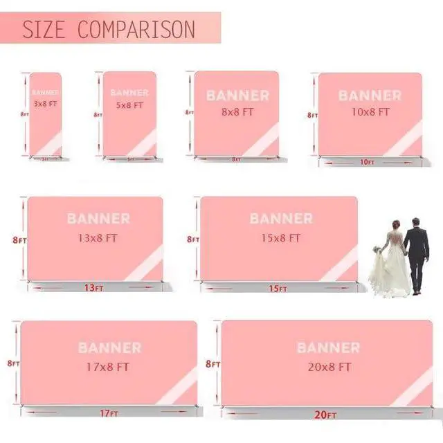 Alt view image 5 of 6 - (Double-Sided Print) Tension Fabric Backdrop Trade Show Fabric Banner | 5x8 FT Custom Tension Fabric Display Large Trade Show Backdrop Display Booth Exhibit Standing Banner with Aluminum Frame
