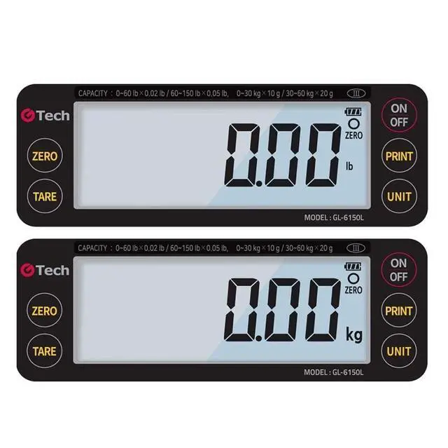 Alt view image 3 of 7 - GTech GL-6060L Portable Bench Scale, 60lbs Capacity with Dual Range, Reading 0-30 x 0.01lbs/30-60 x 0.02lbs, Lb/Kg Switchable, NTEP Legal for Trade
