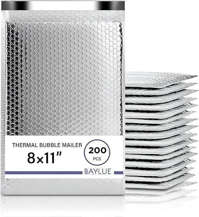 Main image of Thermal Insulated Mailers 8x11, Cold Shipping Envelopes, 200 Pack | Keeps Contents Cold, Self-Seal Closure, Cushioned Protection, Tear-Resistant Foil, Bulk Pack, Size #2