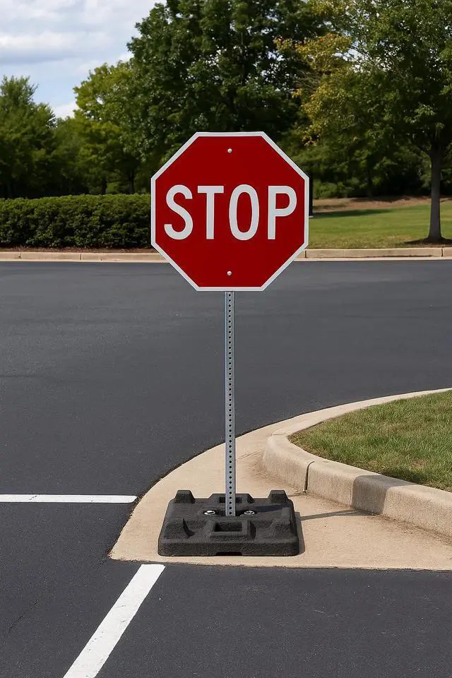 Alt view image 3 of 4 - Portable 30"X30" Stop Sign with Base & Hardware
