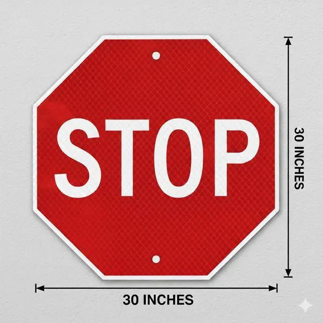 Alt view image 4 of 4 - Portable 30"X30" Stop Sign with Base & Hardware