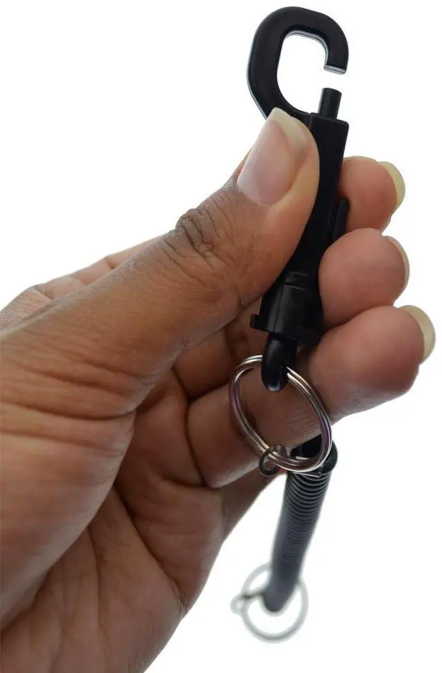 Alt view image 5 of 7 - Bulk 100 Pack Bungee Coil Cords - Elastic Stretchy Elastic Swipe Badge & Key Chain Ring Casino Card Clip Leash Lanyards - for Light Duty Use (Black)