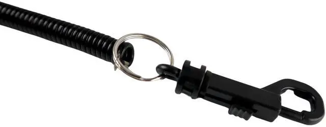 Alt view image 3 of 7 - Bulk 100 Pack Bungee Coil Cords - Elastic Stretchy Elastic Swipe Badge & Key Chain Ring Casino Card Clip Leash Lanyards - for Light Duty Use (Black)