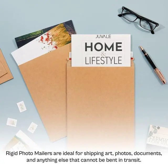 Alt view image 5 of 5 - PSBM 200 PCS 11 x 13.5 Inch Kraft Rigid Photo Mailers, Cardboard Shipping Envelopes, Mailers for Shipping Photos, CDs, Documents, Catalogue, Or Any Flat Object