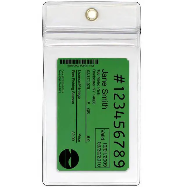 Alt view image 3 of 4 - StoreSMART - 100 Pack - ID/Badge Holder - Zipper and Metal Grommet - Clear Plastic - Open Short Vertical - R3578ZIPS-100