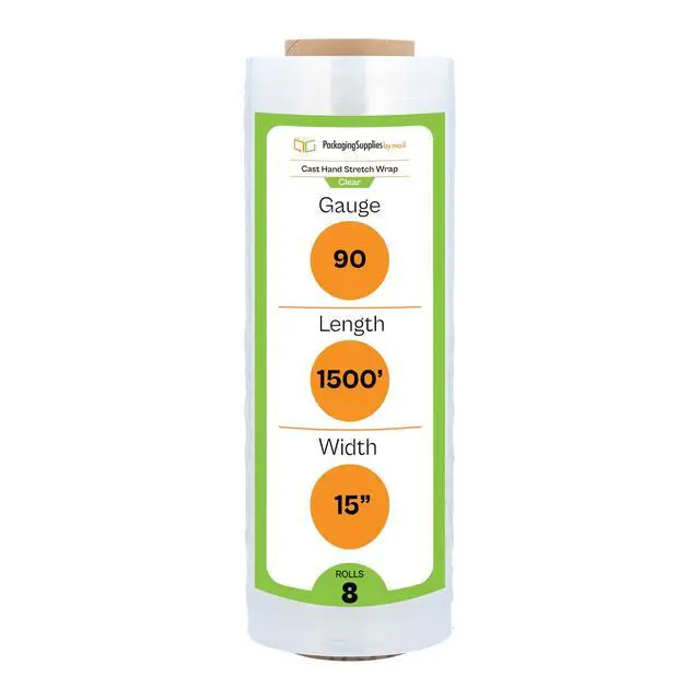 Alt view image 4 of 7 - PSBM Stretch Wrap, 8 Rolls 15 Inch x 1500 Feet 90 Gauge Heavy Duty Clear Plastic Wrap Industrial Strength Shrink Film for Moving, Packing & Shipping