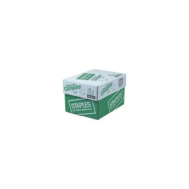 Alt view image 3 of 4 - Green Bar Computer Paper, 14 7/8" x 11", 20lb, 2,700/Box, For Office, School & Home