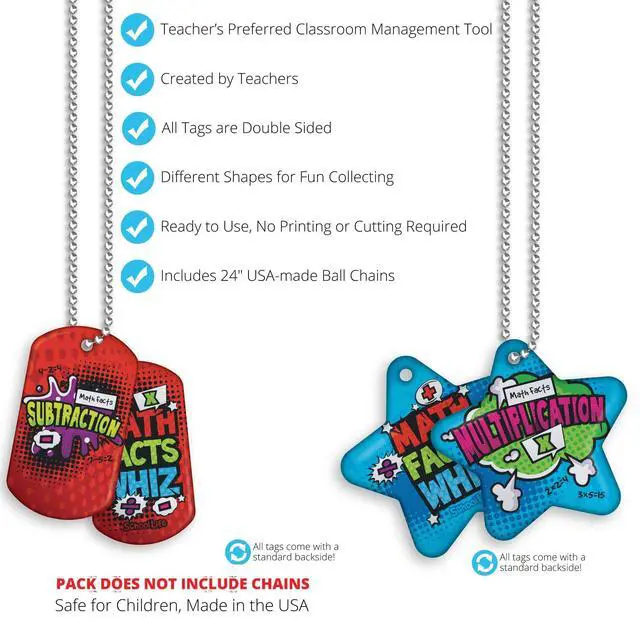 Alt view image 4 of 6 - Build & Encourage Young Students' Basic Math Skills Brag Tag Value Pack: 500 Tags (50 Tags for Each Shape)