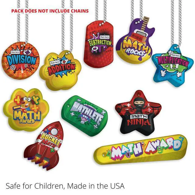 Alt view image 5 of 6 - Build & Encourage Young Students' Basic Math Skills Brag Tag Value Pack: 500 Tags (50 Tags for Each Shape)