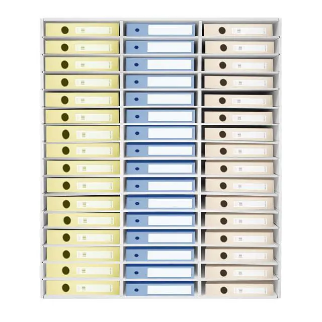 Alt view image 2 of 7 - 48 Compartment Literature Organizer, Adjustable Shelf Classroom Mailbox, Heavy Duty Mail Sorter & Mail Organizer Countertop for Classroom Office Home School (White)