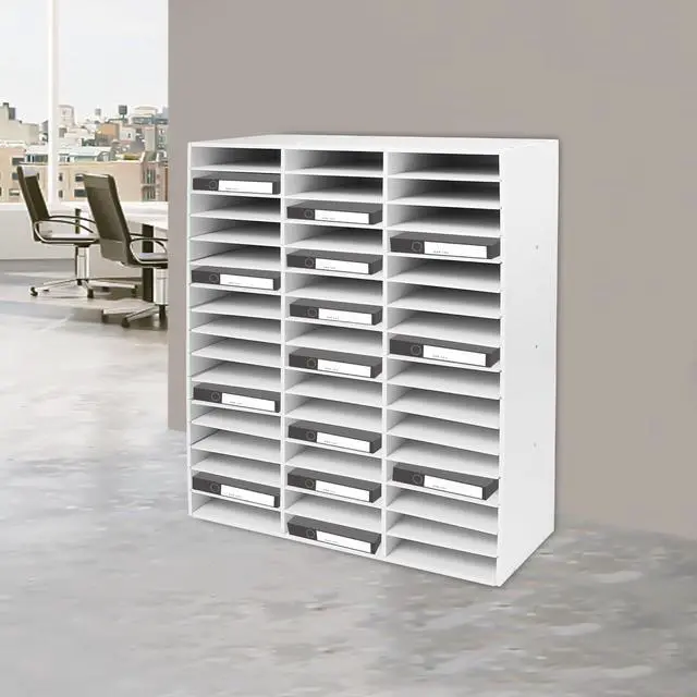Alt view image 3 of 7 - 48 Compartment Literature Organizer, Adjustable Shelf Classroom Mailbox, Heavy Duty Mail Sorter & Mail Organizer Countertop for Classroom Office Home School (White)