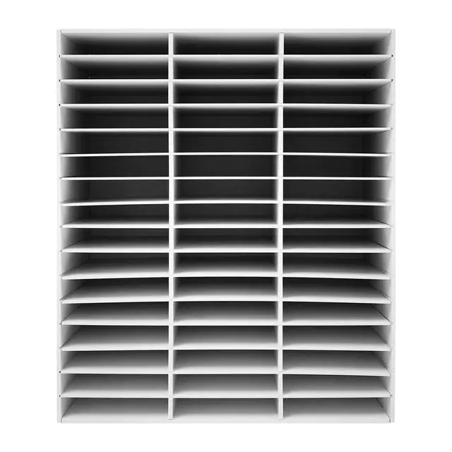 Alt view image 5 of 7 - 48 Compartment Literature Organizer, Adjustable Shelf Classroom Mailbox, Heavy Duty Mail Sorter & Mail Organizer Countertop for Classroom Office Home School (White)