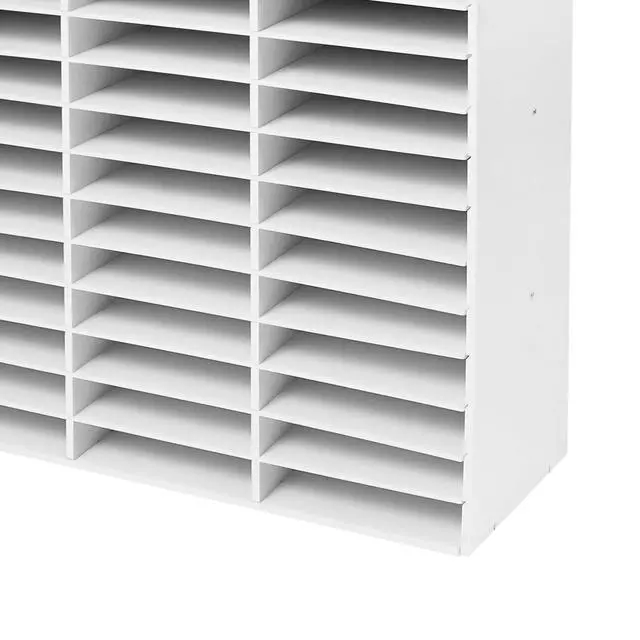Alt view image 7 of 7 - 48 Compartment Literature Organizer, Adjustable Shelf Classroom Mailbox, Heavy Duty Mail Sorter & Mail Organizer Countertop for Classroom Office Home School (White)