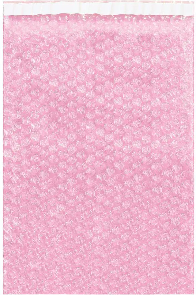 Main image of (200 Pack) 12 x 15-1/2 Inch, Self-Seal Anti-Static Bubble Pouch Bags, Pink, for Cushioning, Electronics, Packing, Shipping, and Storage