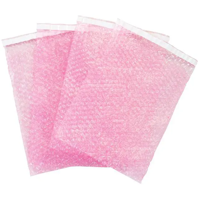 Alt view image 3 of 3 - (200 Pack) 12 x 15-1/2 Inch, Self-Seal Anti-Static Bubble Pouch Bags, Pink, for Cushioning, Electronics, Packing, Shipping, and Storage