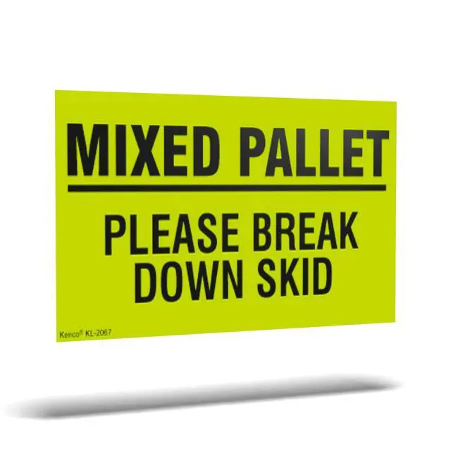 Main image of 3" X 5" Mixed Pallet Please Break Down Skid Stickers for Shipping and Packing - 500 Adhesive Labels Per Roll (20 Pack)