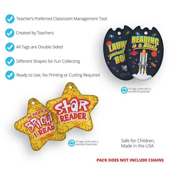 Alt view image 3 of 7 - Encourage, Motivate, and Build Young Readers Skills and Habits Brag Tag Value Pack: 500 Tags (50 Tags for Each Shape)