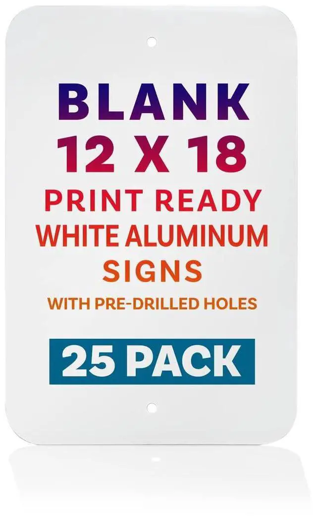 Main image of 12 x 18 Metal Sign Blank, Print Ready White.040 Aluminum with Rounded Corners and Baked Enamel on Both Sides (25)