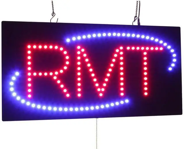 Main image of RMT Sign, Register Massage Therapist, Signage, LED, Neon, Open, Store, Window, Shop, Business, Signboard, Display, Bright, Eye-Catching, 24"x12" (60cm*30cm)