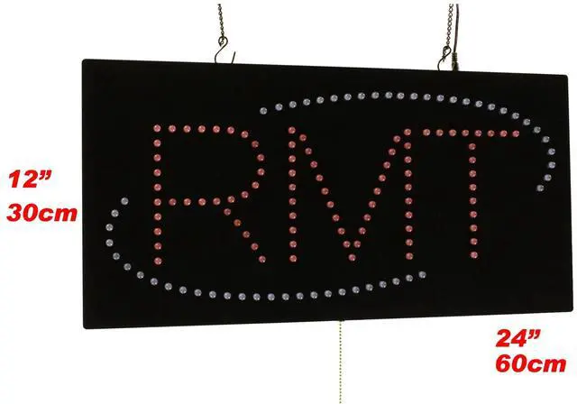 Alt view image 2 of 6 - RMT Sign, Register Massage Therapist, Signage, LED, Neon, Open, Store, Window, Shop, Business, Signboard, Display, Bright, Eye-Catching, 24"x12" (60cm*30cm)