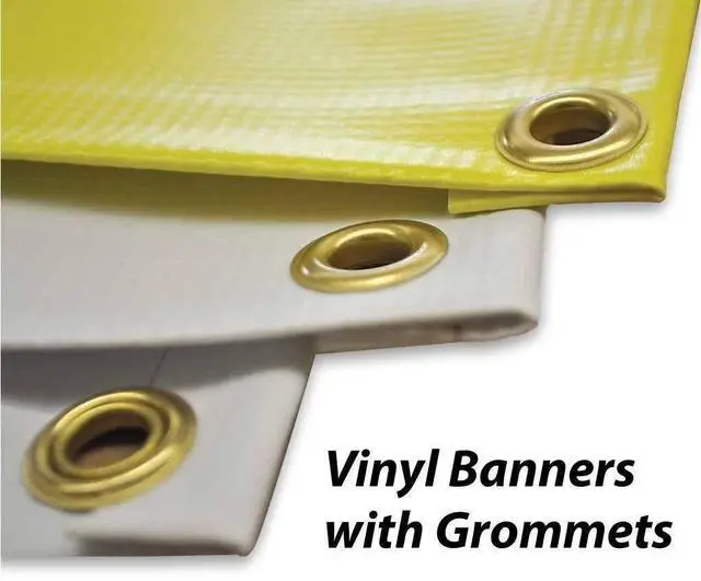 Alt view image 5 of 6 - Banner Heroes Work Here Waterproof Vinyl Banner, 7x16 Feet