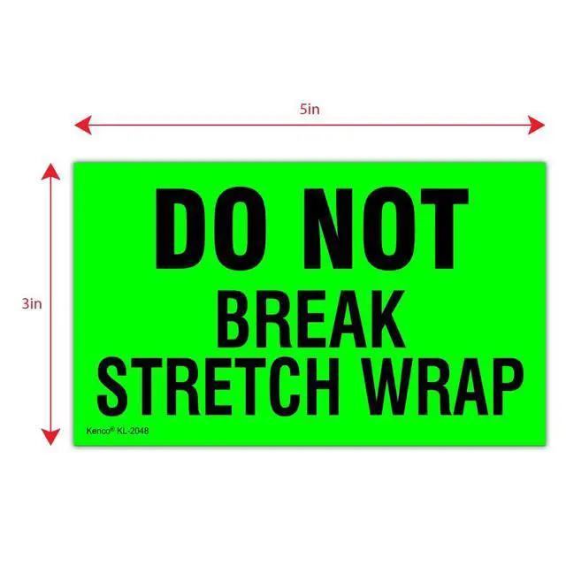 Alt view image 3 of 5 - 3" X 5" Do not Break Stretch Wrap Fluorescent Shipping Label Stickers for Shipping or Packing -500 Labels Per Roll (10 Pack)