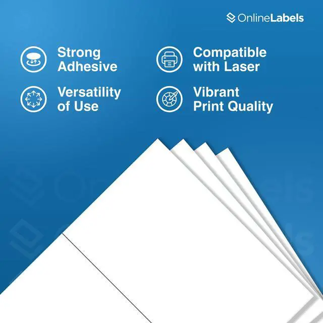 Alt view image 5 of 7 - 8.5 x 5.5 Waterproof White Polyester Shipping Labels (Laser Printers Only) - Pack of 500 Labels, 250 Sheets - OnlineLabels