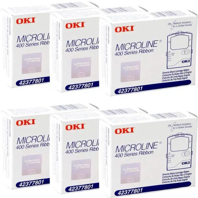 Main image of For Okidata 420/421/490/491 - Black 42377801 Ribbon 6 Pack By Dataproducts