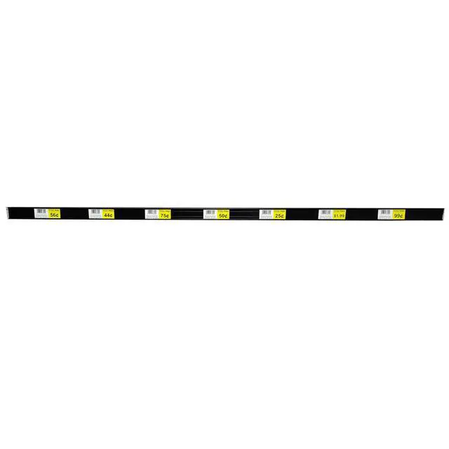 Alt view image 2 of 7 - Adhesive Data Channels, 48" L x 1.25" H Stick on C Channels & UPC Label Holder For Wood, Metal & Plastic Shelves, Black, 50 Pack